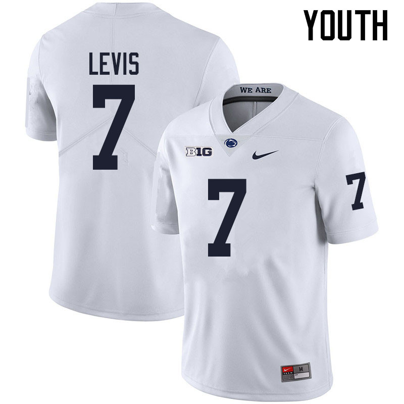 Youth #7 Will Levis Penn State Nittany Lions College Football Jerseys Sale-White